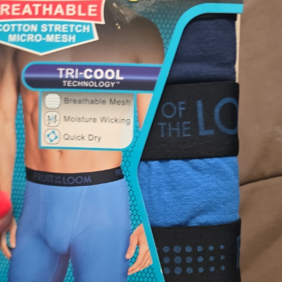 Fruit of the Loom Blue Boxer Briefs Performance Pack - Picture 4 of 4